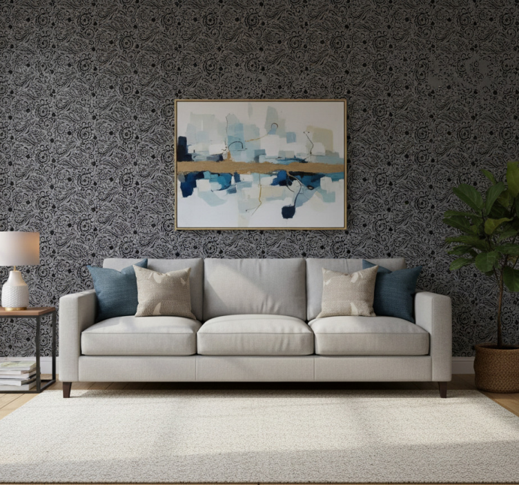 Carta da parati moderna motivi a vortice elaborati - TenStickers