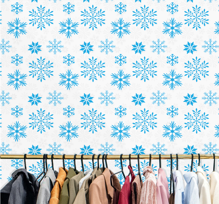 Carta da parati natalizia fiocchi di neve invernali - TenStickers