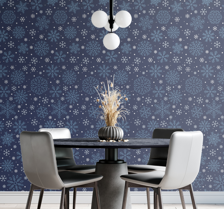 Carta da parati natalizia modelli di fiocchi di neve - TenStickers