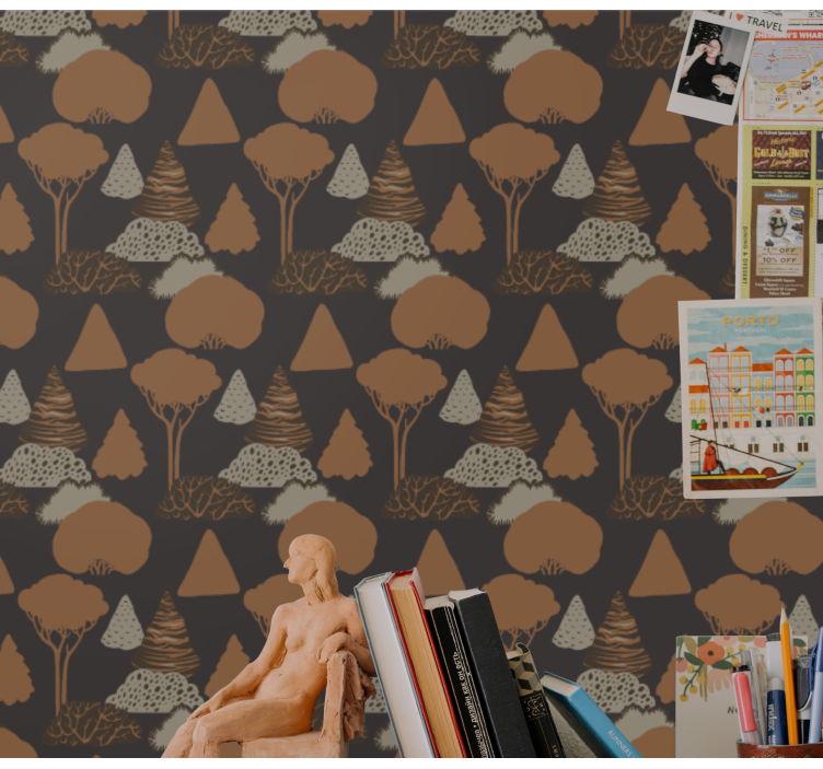 Carta da parati natura sagoma della foresta - TenStickers