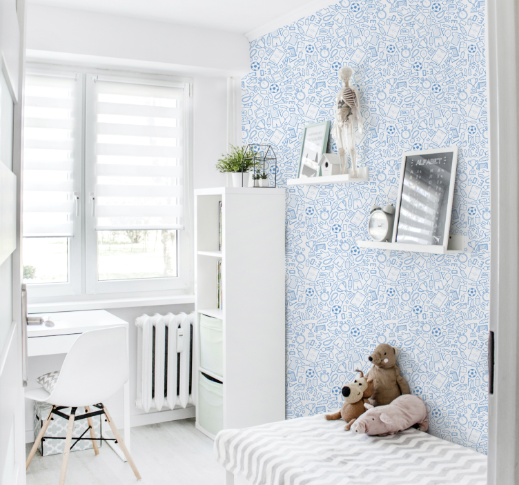 Carta da parati neonato modello di doodle sportivo - TenStickers