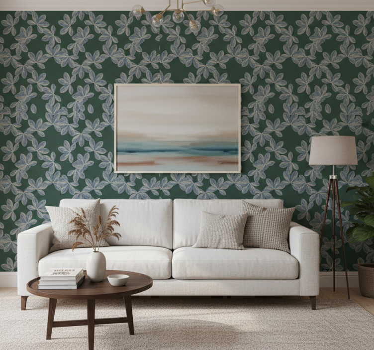 Carta da parati ornamentale elemento foglia botanica - TenStickers