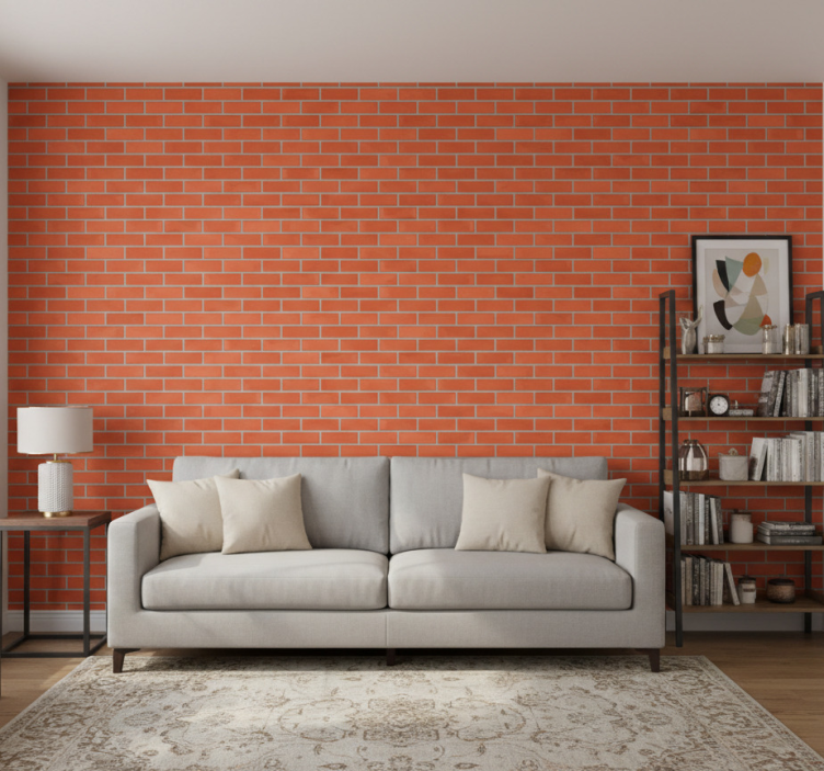 Carta da parati ornamentale motivo mattoni rossi - TenStickers