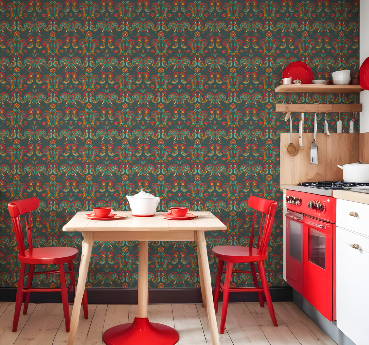 Carta da parati ornamentale motivo ornamentale barocco - TenStickers