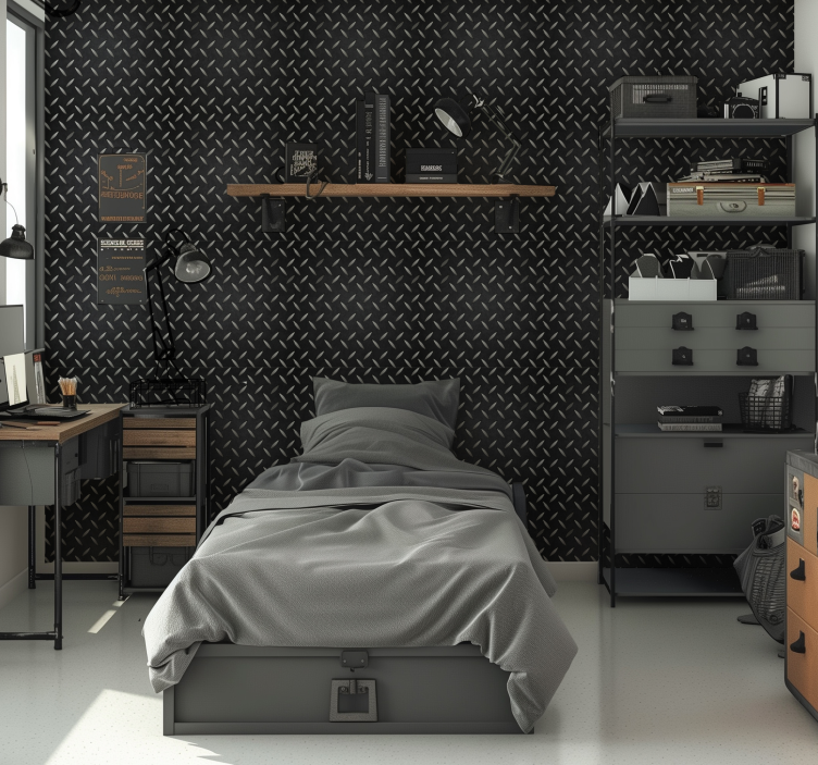 Carta da parati camera ragazzi modello in acciaio - TenStickers