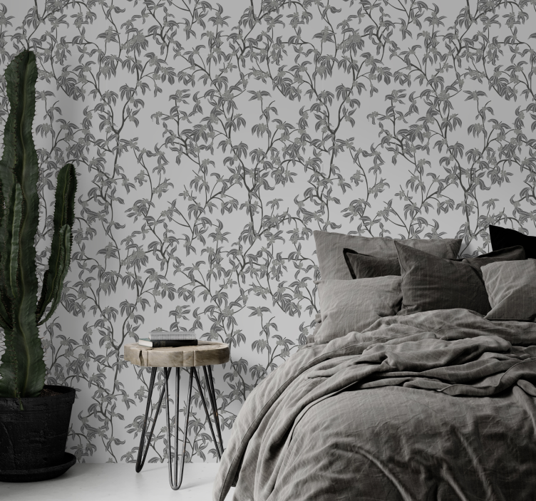 Carta da parati testata letto alberi minimalisti - TenStickers