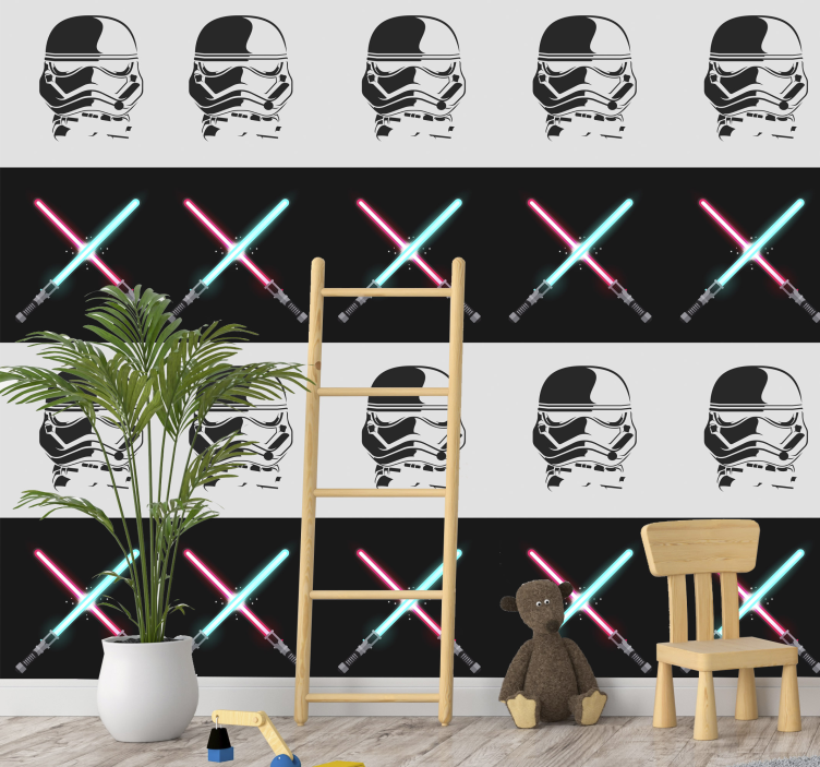 Carta da parati personalizzata spade laser da stormtrooper - TenStickers