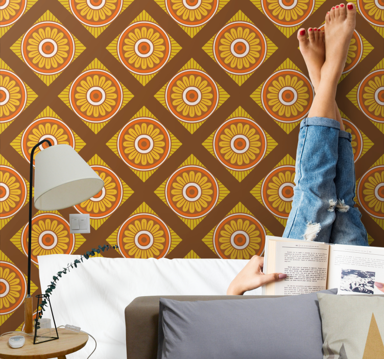 Carta da parati con margherite gialle - TenStickers