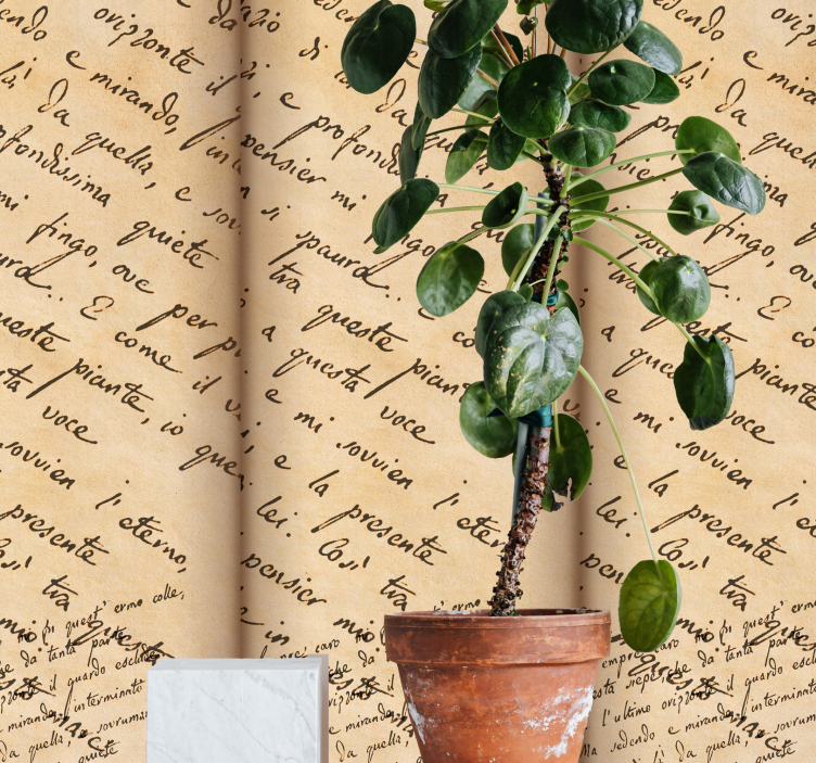 Carta da parati con scritte motivo della scrittura corsiva - TenStickers