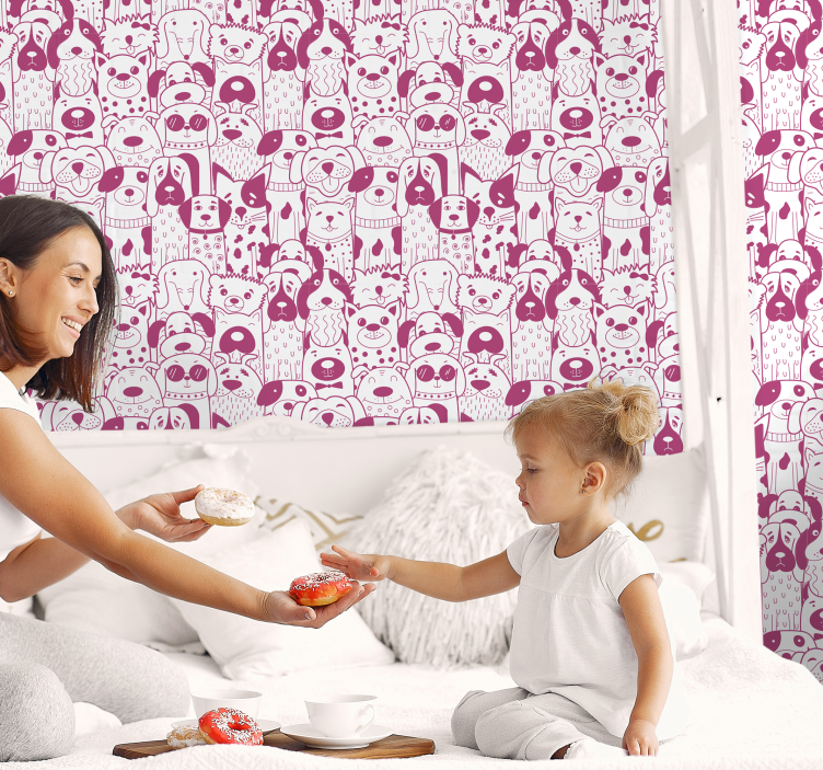 carta da parati cani modello di personaggi canini - TenStickers