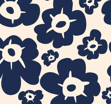 Carta da parati floreale papavero blu scuro - TenStickers