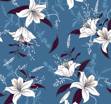 Carta da parati floreale motivi floreali eleganti - TenStickers