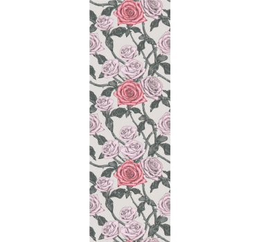 Carta da parati floreale motivo a vite di rose - TenStickers