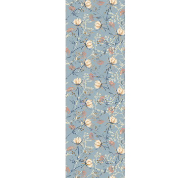 Carta da parati floreale scena naturale blu - TenStickers