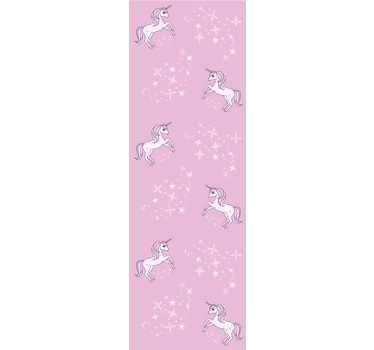 Carta da parati cameretta unicorni rosa stellati - TenStickers
