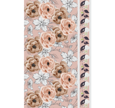 Carta da parati floreale elegante disposizione beige - TenStickers