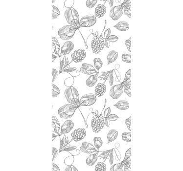 Carta da parati foglie motivo di design grigio e bianco - TenStickers