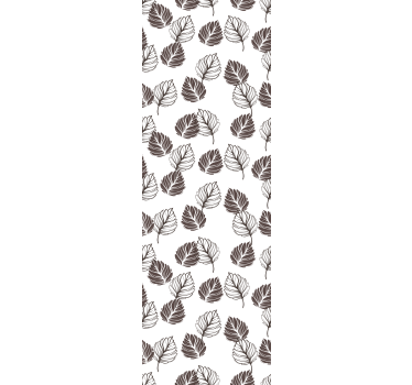 Carta da parati foglie marrone e bianco motivo botanico - TenStickers