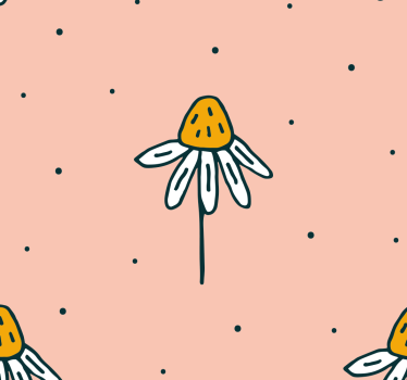 Carta da parati neonato motivo margherite su sfondo rosa - TenStickers