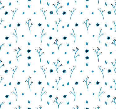 Carta da parati floreale disegni floreali blu - TenStickers