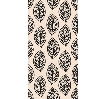 Carta da parati foglie elegante disposizione beige - TenStickers