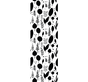 Carta da parati foglie collezione in bianco e nero - TenStickers