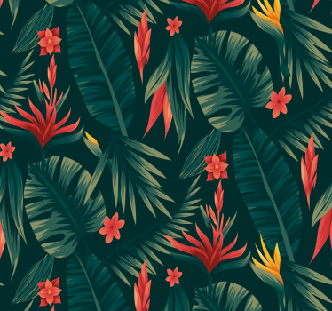 Carta da parati giungla esposizione floreale tropicale - TenStickers