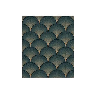 Carta da parati vintage texture ventagli verdi art déco anni '20 - TenStickers