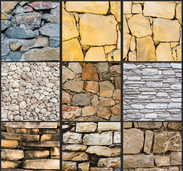Carta da parati effetto pietra mosaico in pietra multitono - TenStickers