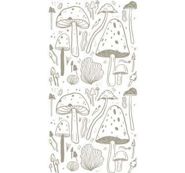 Carta da parati natura motivo funghi beige - TenStickers