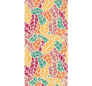 Carta da parati foglie mosaico colorato - TenStickers