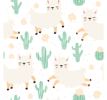 Carta da parati texture simpatici lama acquerello e cactus - TenStickers