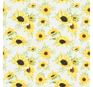 Carta da parati texture motivo girasole acquerello - TenStickers