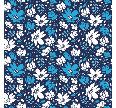 Carta da parati texture margherite bianche su sfondo blu - TenStickers