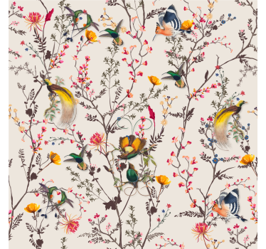 Carta da parati natura design floreale naturalistico - TenStickers