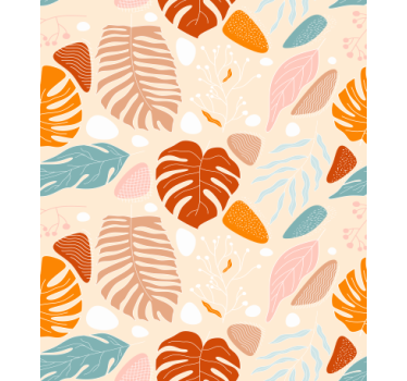 Carta da parati natura foglia colorata - TenStickers