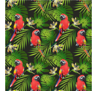 Carta da parati natura pappagalli tropicali verdi - TenStickers