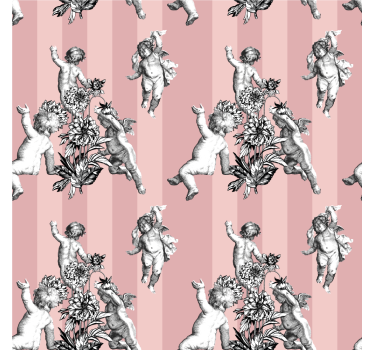 Carta da parati vintage motivo rigato francese - TenStickers