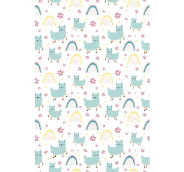 Carta da parati cameretta motivo pecore e unicorni - TenStickers