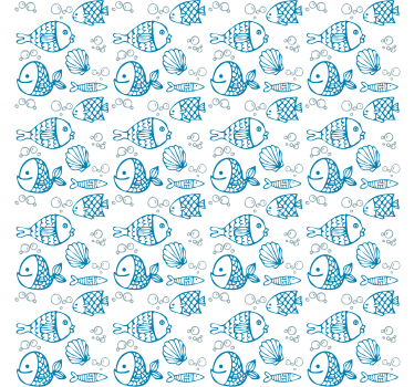 Carta da parati cameretta pesci blu su sfondo bianco - TenStickers