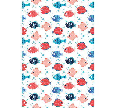 Carta da parati cameretta pesci rosa e blu - TenStickers