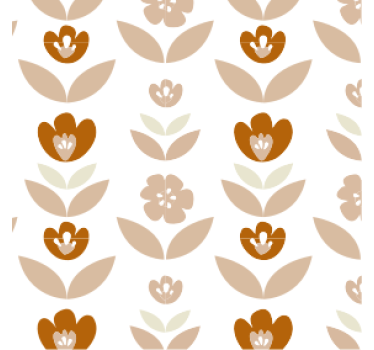 Carta da parati vintage fiori anni '70 - TenStickers