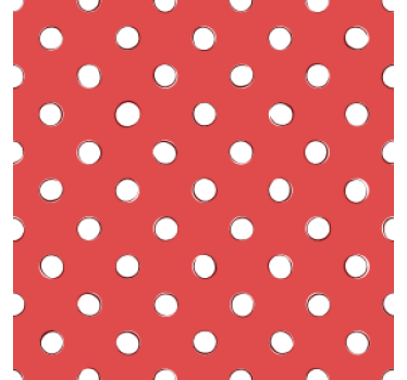 Carta da parati vintage pois bianchi su sfondo rosso - TenStickers