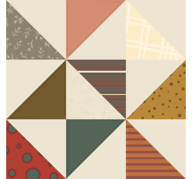 Carta da parati vintage motivo triangoli patchwork - TenStickers
