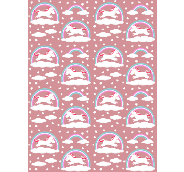 Carta da parati cameretta tema unicorno magico - TenStickers
