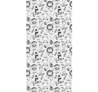 Carta da parati cameretta animali grigi baby - TenStickers
