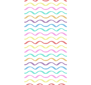 Carta da parati cameretta linee ondulate colorate - TenStickers