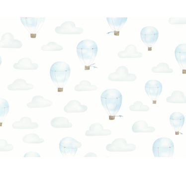 Carta da parati cameretta nuvole acquerello blu - TenStickers
