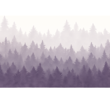 Carta da parati paesaggi foresta nebbiosa viola - TenStickers