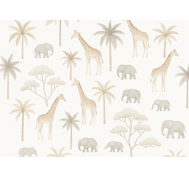 Carta da parati cameretta savana bambini - TenStickers